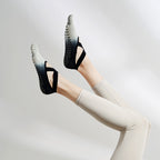 Full-toe studio grip socks — White and Black; 1 pair of grip socks