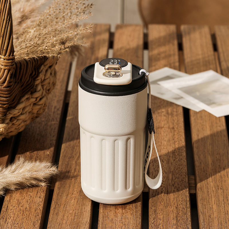 Temperature-display bottle — Fog White Black-450ml; 1 temperature-display bottle in your selected color and capacity