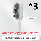 Air-cushion hairbrush — Set G; 3 white press-clean brushes