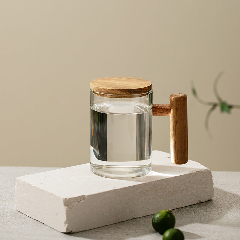 Glass ritual mug — Clear With Cover-301to400ml; 1 glass mug + 1 lid, in your selected color