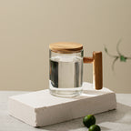Glass ritual mug — Clear With Cover-301to400ml; 1 glass mug + 1 lid, in your selected color