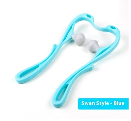 Six-wheel manual roller — Swan Blue; 1 blue swan-style two-ball manual roller