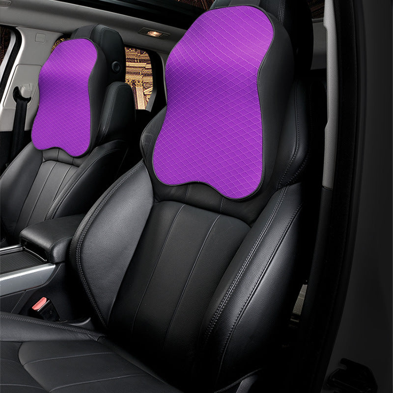 Memory-foam seat cushions — Headrest purple; 1 headrest cushion only, in your selected color