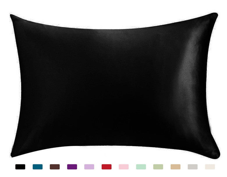 Satin-feel everyday pillowcase — black-20X29inches-1PC; black-20X36inches-1PC; black-20x26inches-1PC; 1 pillowcase in your selected color, material option and size