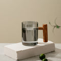 Glass ritual mug — Gray Single Cup-301to400ml; 1 glass mug only, in your selected color