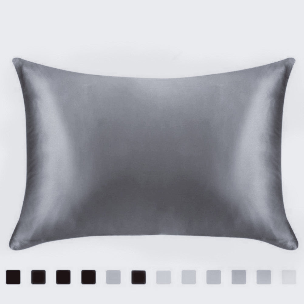 Satin-feel everyday pillowcase — Grey-20X36inches-1PC; Grey-20x26inches-1PC; Grey-20x29inches-1PC; 1 pillowcase in your selected color, material option and size