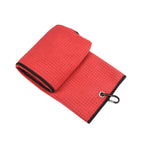 Clip-on waffle sports towel — Red; 1 clip-on sports towel
