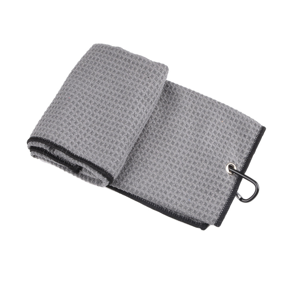 Clip-on waffle sports towel — Gray; 1 clip-on sports towel