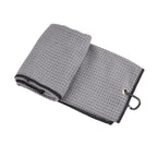 Clip-on waffle sports towel — Gray; 1 clip-on sports towel