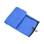 Clip-on waffle sports towel — Blue; 1 clip-on sports towel