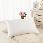 Satin-feel everyday pillowcase — Silk white-75X50cm-1pc; 1 pillowcase in your selected color, material option and size