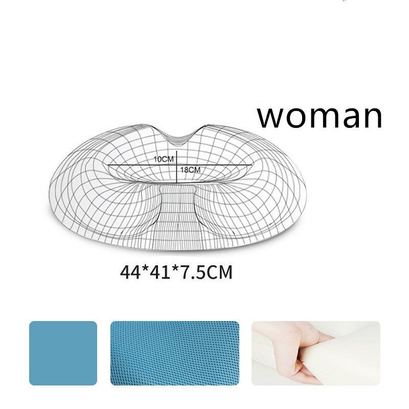 Contoured seat cushion — Blue-Grid-Woman; 1 contoured seat cushion with your selected cover style and supplier fit label