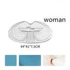 Contoured seat cushion — Blue-Grid-Woman; 1 contoured seat cushion with your selected cover style and supplier fit label