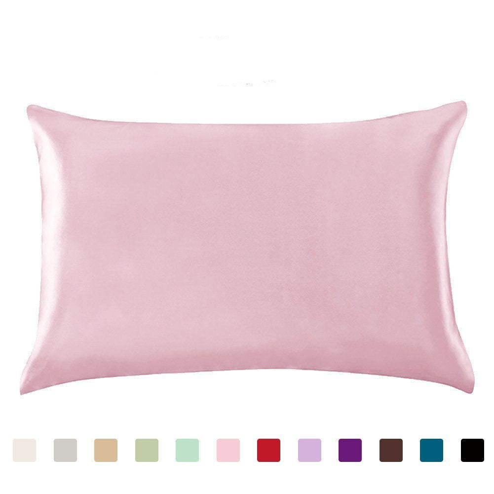 Satin-feel everyday pillowcase — Pink-20 X36inches-1PC; Pink-20x26inches-1PC; Pink-20x29inches-1PC; 1 pillowcase in your selected color, material option and size