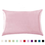 Satin-feel everyday pillowcase — Pink-20 X36inches-1PC; Pink-20x26inches-1PC; Pink-20x29inches-1PC; 1 pillowcase in your selected color, material option and size