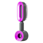 Air-cushion hairbrush — Black purple Set; 1 black-and-purple air-cushion brush + 1 purple base