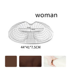 Contoured seat cushion — Coffee-Grid-Woman; 1 contoured seat cushion with your selected cover style and supplier fit label
