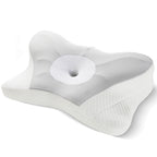Contoured foam pillow — Grey; 1 foam pillow