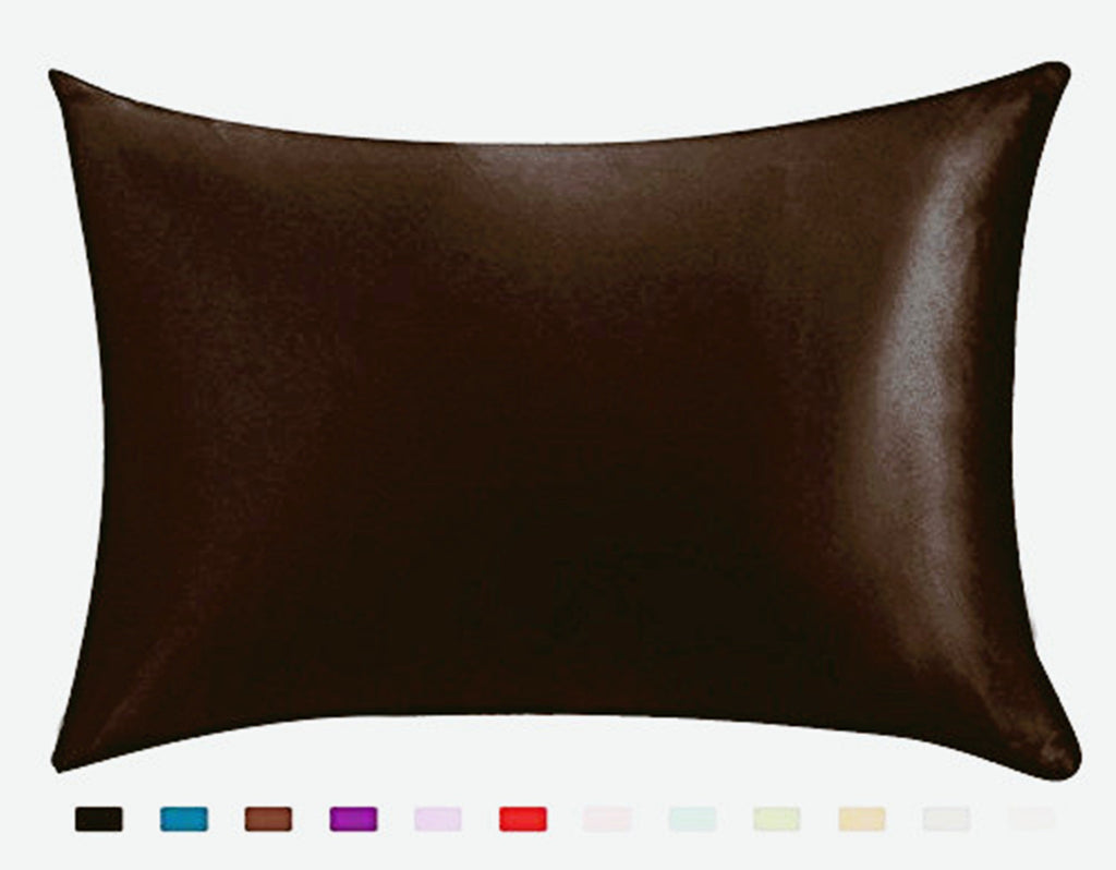 Satin-feel everyday pillowcase — Coffee-20x29inches-1PC; Coffee-20 X36inches-1pc; Coffee-20x26inches-1PC; 1 pillowcase in your selected color, material option and size