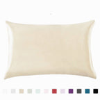Satin-feel everyday pillowcase — Beige-20X36inches-1PC; Beige-20X29inches-1PC; Beige-20x26inches-1PC; 1 pillowcase in your selected color, material option and size