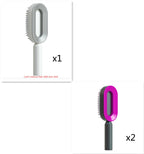 Air-cushion hairbrush — Set4; 3 air-cushion brushes: 1 white + 2 black-and-purple