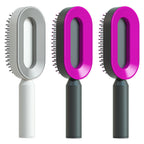 Air-cushion hairbrush — Set X; 3 air-cushion brushes: 1 white + 2 black-and-purple