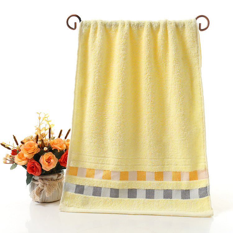Cotton everyday face towel — Square yellow-73x33cm; 1 face towel in your selected color and listed size