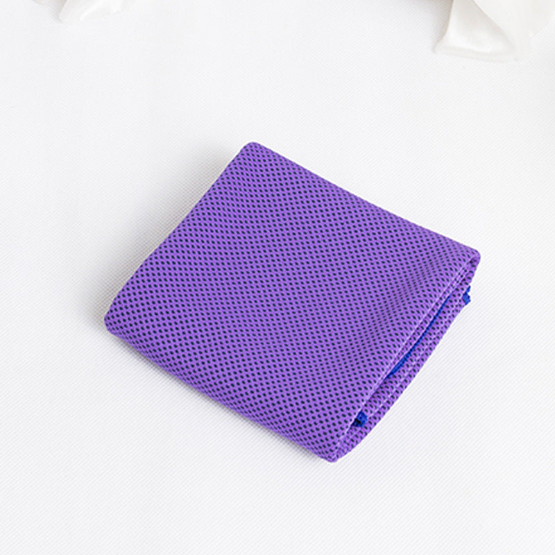 Cooling sports towel — Purple-30x100cm-OPP bag; 1 cooling towel in your selected color and size