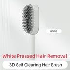 Air-cushion hairbrush — White Pressed Hair Removal; 1 white press-clean brush