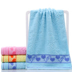 Cotton everyday face towel — Blue heart-73x33cm; 1 face towel in your selected color and listed size