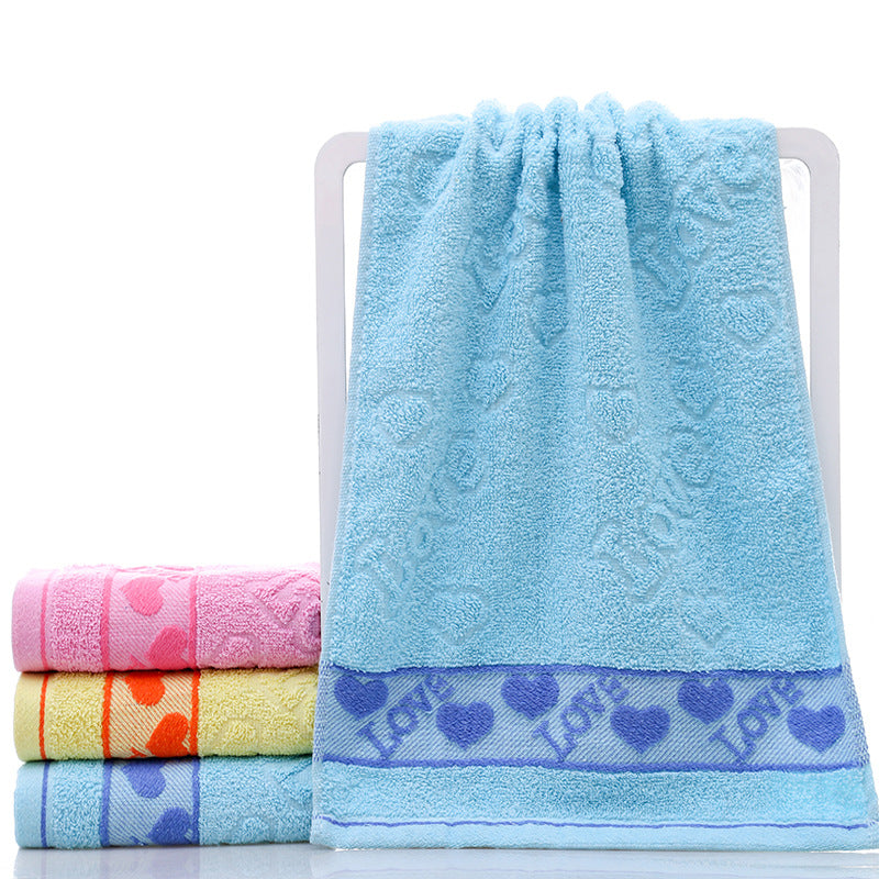 Cotton everyday face towel — Blue heart-73x33cm; 1 face towel in your selected color and listed size