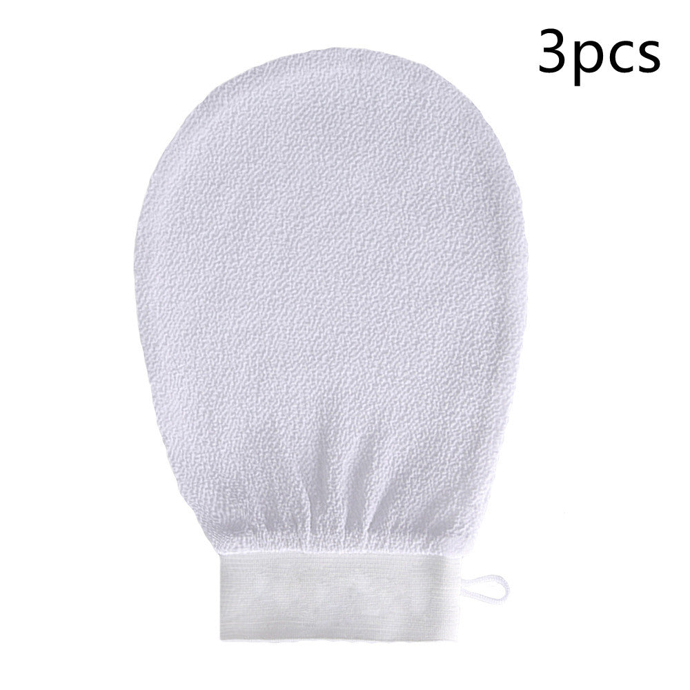 Exfoliating bath mitt — White 3PCS; 3 exfoliating bath mitts in your selected color