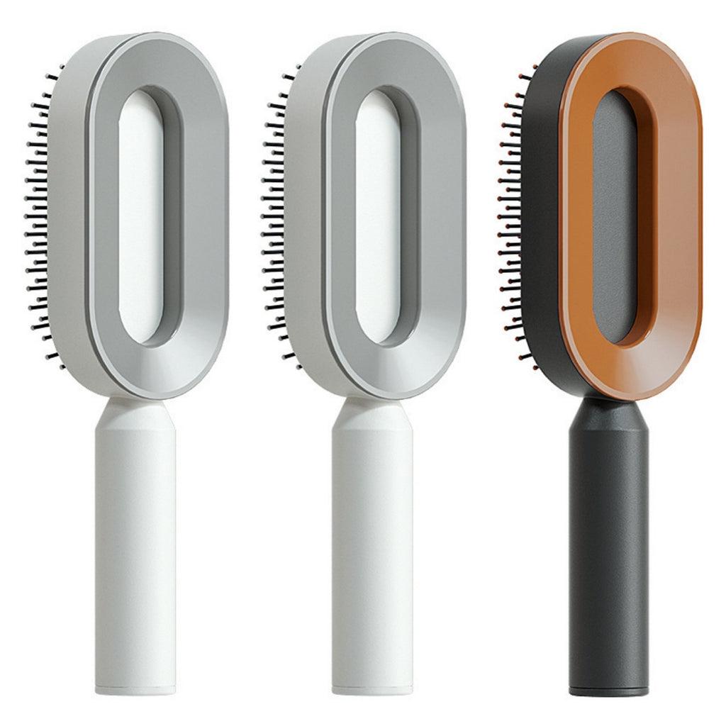 Air-cushion hairbrush — Set V; 3 air-cushion brushes: 2 white + 1 black-and-gold