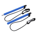 Portable Pilates bar — Navy blue; 1 Pilates bar + 2 resistance cords with foot loops