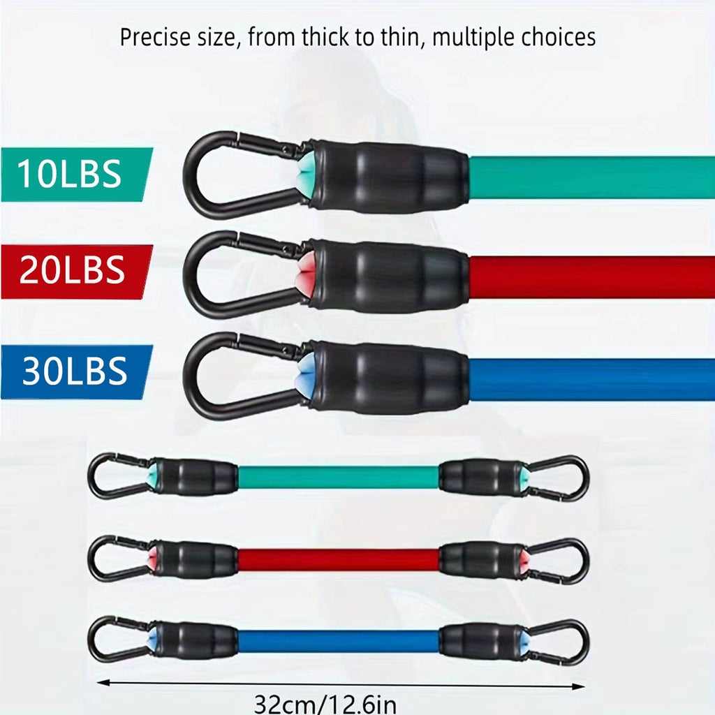 Ankle resistance training kit — 3color 3 Tube 10 To 30 Pounds; 3 resistance tubes only