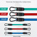 Ankle resistance training kit — 3color 3 Tube 10 To 30 Pounds; 3 resistance tubes only