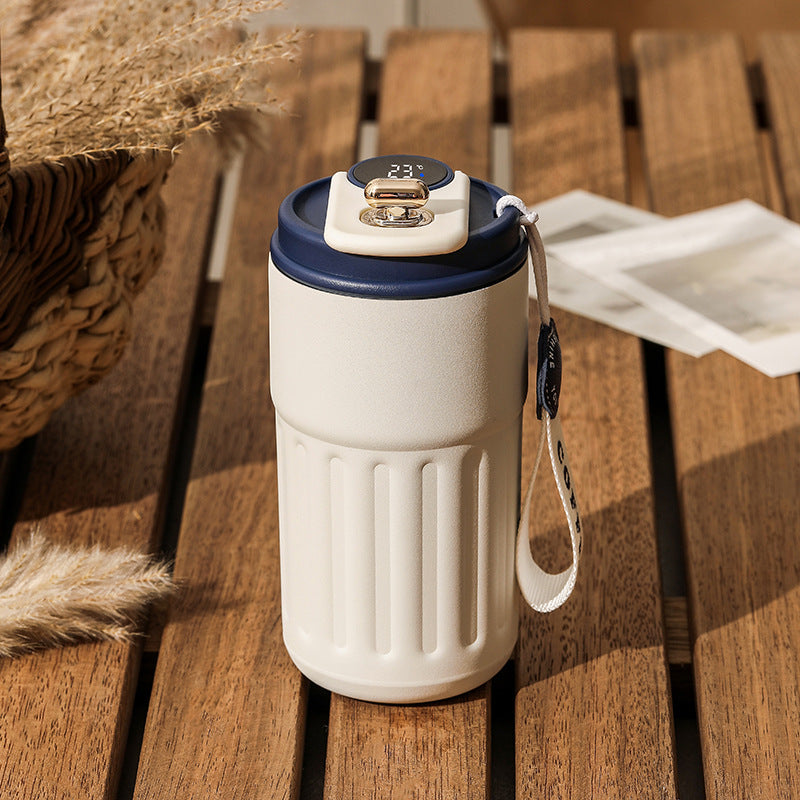 Temperature-display bottle — Fog White Blue-450ml; 1 temperature-display bottle in your selected color and capacity