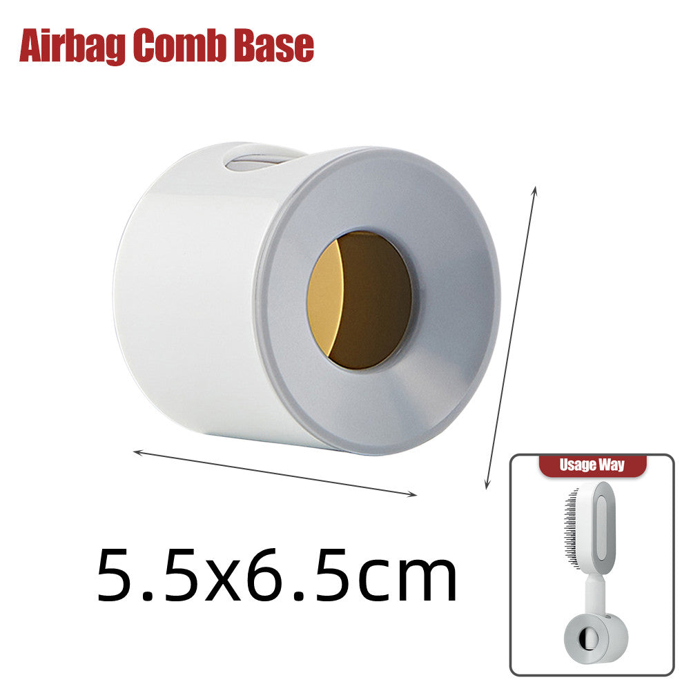 Air-cushion hairbrush — White base; 1 white brush stand only