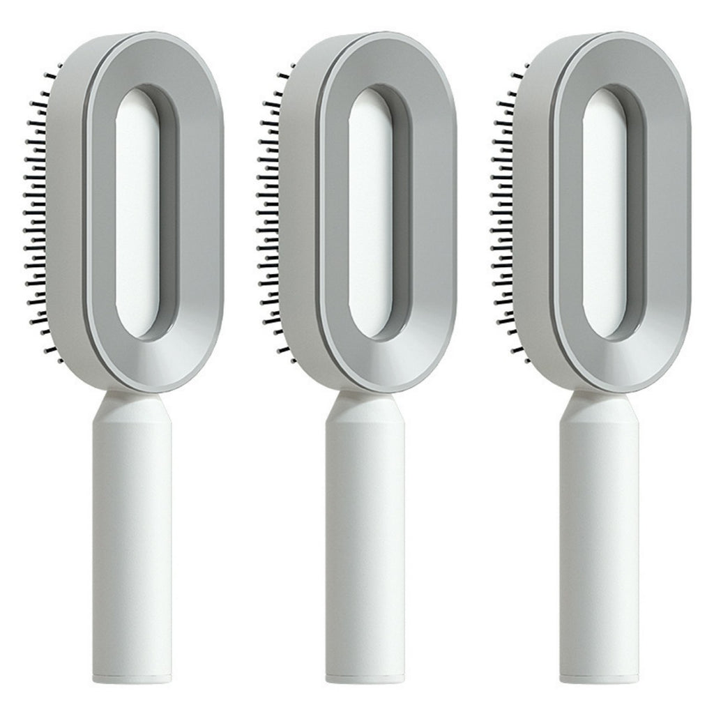 Air-cushion hairbrush — Set R; 3 white air-cushion brushes