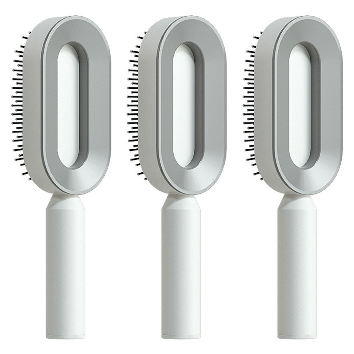 Air-cushion hairbrush — Set R; 3 white air-cushion brushes