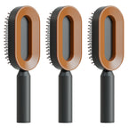 Air-cushion hairbrush — Set Q; 3 black-and-gold air-cushion brushes