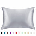 Satin-feel everyday pillowcase — Silver-20x29inches-1PC; Silver-20x26inches-1PC; Silver-20X36inches-1pc; 1 pillowcase in your selected color, material option and size