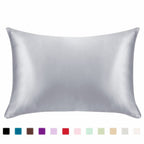 Satin-feel everyday pillowcase — Silver-20x29inches-1PC; Silver-20x26inches-1PC; Silver-20X36inches-1pc; 1 pillowcase in your selected color, material option and size