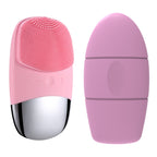 USB cleansing brush — Pink Set-USB; 1 pink USB cleansing brush + 1 pink refillable facial ice mold; USB cable and manual included