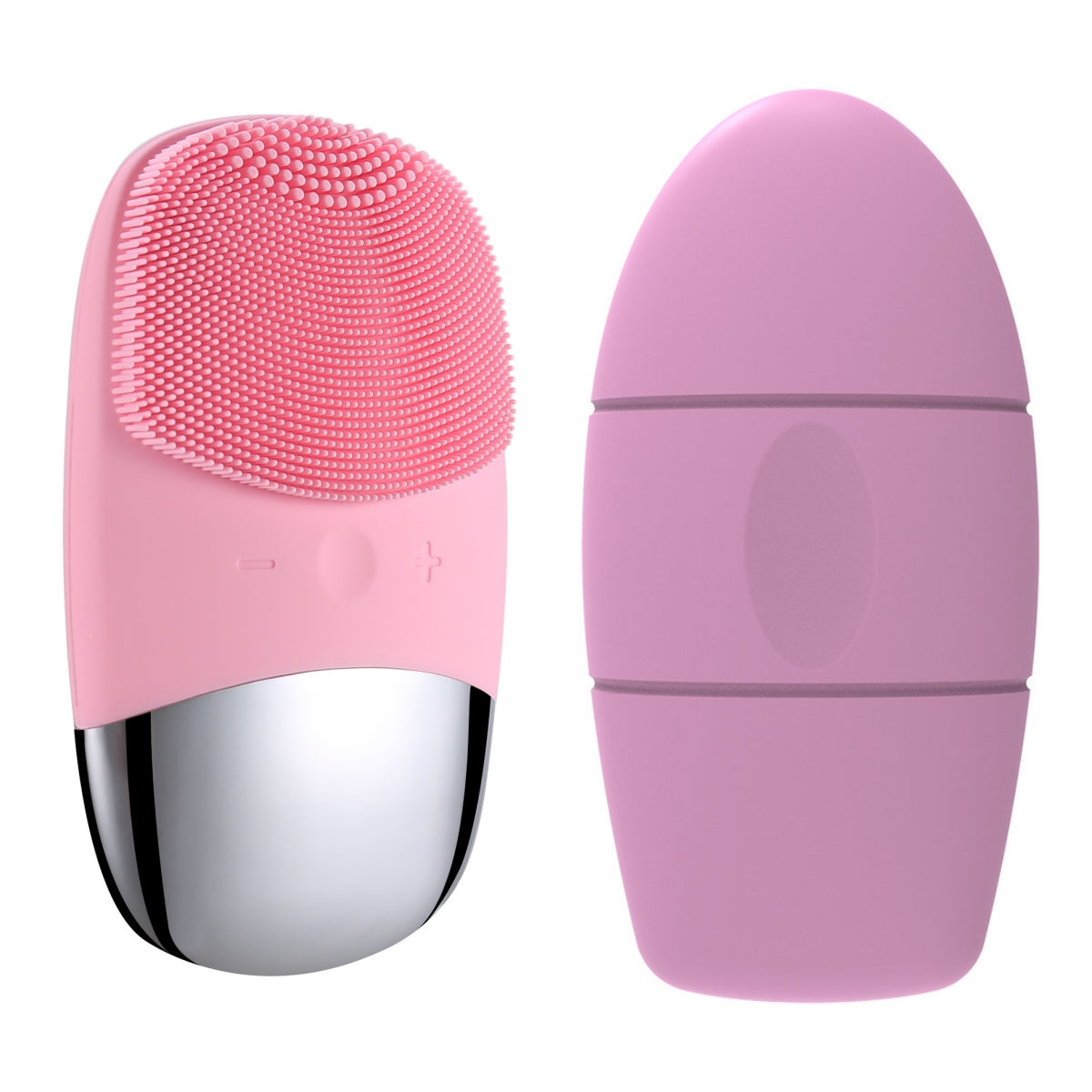 USB cleansing brush — Pink Set-USB; 1 pink USB cleansing brush + 1 pink refillable facial ice mold; USB cable and manual included