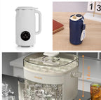 Temperature-display bottle — Set2-450ml; 1 white 450 ml temperature-display bottle + 1 square glass drink bottle