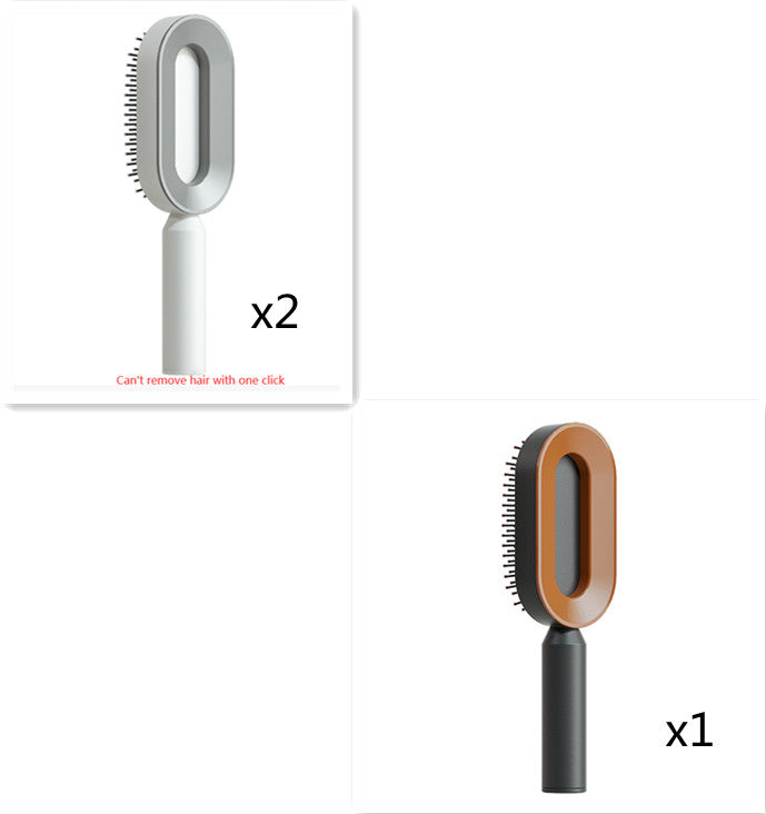 Air-cushion hairbrush — Set5; 3 air-cushion brushes: 2 white + 1 black-and-gold