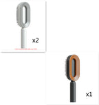Air-cushion hairbrush — Set5; 3 air-cushion brushes: 2 white + 1 black-and-gold