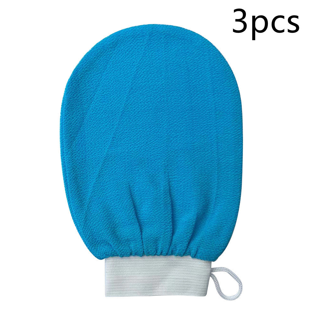 Exfoliating bath mitt — Peacock blue 3PCS; 3 exfoliating bath mitts in your selected color