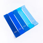 Gradient loop resistance band — Gradient blue five piece set; 5 loop resistance bands, one each of the supplier’s one- to five-star levels